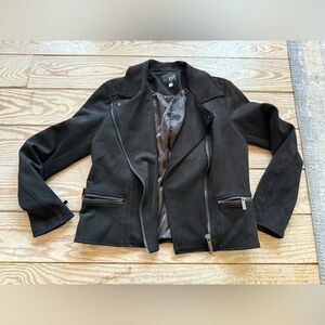 KUT from the cloth black faux-suede moto jacket size m - small white mark in pic